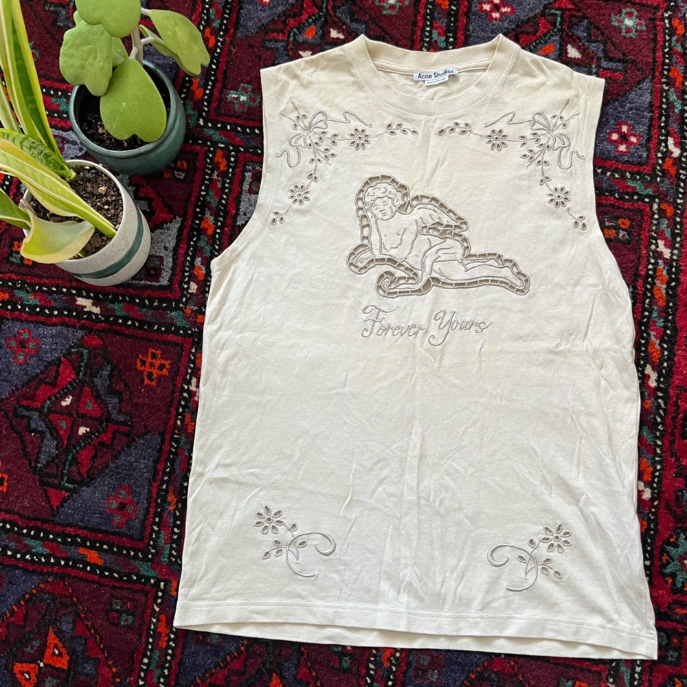 Acne Studios Forever Yours Tank in Ecru Beige